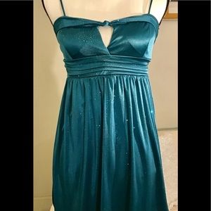 City Studio shiny blue dress. M